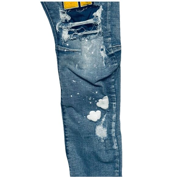 Smoke Rise Jeans Men's 34X34 (33.5") Distressed Destroyed Streetwear Stretch - Picture 9 of 16
